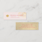 金ゴールドパーム離れツリー卒業式の挿入ネームカード スキニー名刺 (正面/裏面)