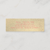 金ゴールドパーム離れツリー卒業式の挿入ネームカード スキニー名刺 (裏面)