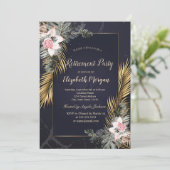 金ゴールドパーム離れバラ大理石退職 招待状 (スタンド正面)