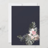 金ゴールドパーム離れバラ大理石退職 招待状 (裏面)