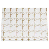 金ゴールドパーム・クロス・バプテスマ ラージペーパーバッグ (正面)