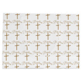 金ゴールドパーム・クロス・バプテスマ ラージペーパーバッグ (裏面)