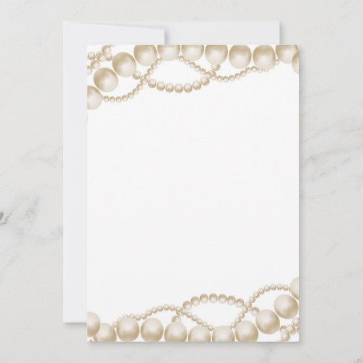 金ゴールドパールとプロセッコのブライダルシャワーの招待 招待状 (裏面)