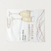 金ゴールドパールとプロセッコのブライダルシャワー背景 タペストリー (正面(横))