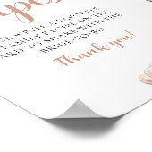 金ゴールドパールとプロセッコシャンパンレシピ標識 ポスター (角)