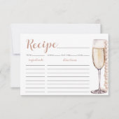 金ゴールドパールプロセッコブライダルシャワーレシピカード 招待状 (正面)