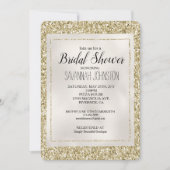 金ゴールドパールホワイトグリジーグリッター 招待状 (正面)