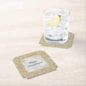 金ゴールドパールホワイトグリッジーグリッタークリスマス    ペーパーコースター (インサイチュ)