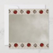 金ゴールドパールレッドマスカレードパーティー 招待状 (裏面)