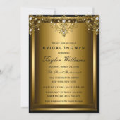 金ゴールドパールヴィンテージグラマーブライダルシャワー招待状 招待状 (正面)