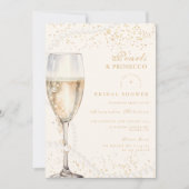 金ゴールドパール及びプロセッコブライダルシャワー 招待状 (正面)