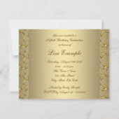 金ゴールドパール女性50thバースデーパーティー 招待状 (裏面)