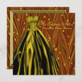 金ゴールドパール金ゴールドドレスブラックレッド金ゴールドキンセアニェラ 招待状 (正面/裏面)