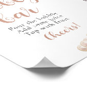 金ゴールドパール&プロセッコシャンパンバブリーバーサイン ポスター (角)