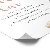 金ゴールドパール&プロセッコシャンパンフラワーバーサイン ポスター (角)