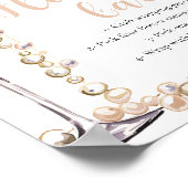 金ゴールドパール&プロセッコシャンパンフラワーバーサイン ポスター (角)