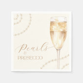 金ゴールドパール&プロセッコブライダルシャワーナプキンス スタンダードカクテルナプキン (正面)