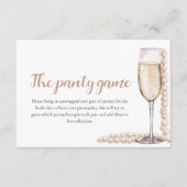 金ゴールドパール&プロセッコブライダルシャワーパンティゲーム エンクロージャーカード (正面)