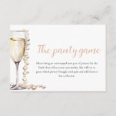 金ゴールドパール&プロセッコブライダルシャワーパンティゲーム エンクロージャーカード (正面)