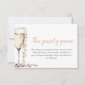金ゴールドパール&プロセッコブライダルシャワーパンティゲーム 招待状 (正面)