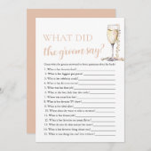 金ゴールドパール&プロセッコ新郎がゲームを言ったこと 招待状 (正面/裏面)