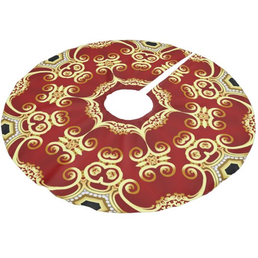 金ゴールドパール:装飾的なフレームイラストレーション。 ブラッシュドポリエステルツリースカート (アングル)