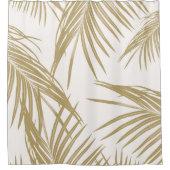 金ゴールドパー葉ムズドリーム1 #tropical シャワーカーテン (正面)