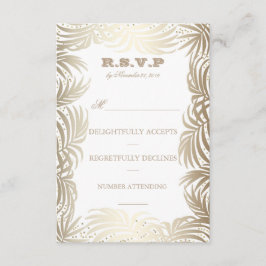 金ゴールドパ離れームズとネイビーバックビーチRSVP 出欠カード