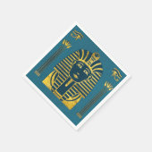 金ゴールドヒエログリフ付きスフィンクス スタンダードカクテルナプキン (角)