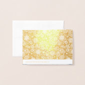 金ゴールドヒッピーヴィンテージフローラルパターン60誕生日C 箔カード (裏面封筒付き)