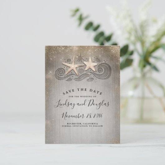 金ゴールドヒトカップルビーチトロピカルセーブ 案内ポストカード (スタンド正面)