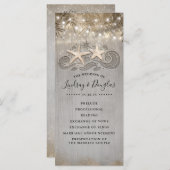 金ゴールドヒトデのカップルビーチ結婚式プログラム プログラム (正面/裏面)