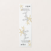 金ゴールドヒトデビーチ結婚式ハッシュタグの看板 (外部フラット)