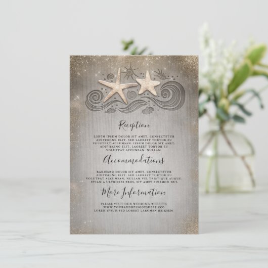 金ゴールドヒトデビーチ結婚式詳細情報 エンクロージャーカード (スタンド正面)