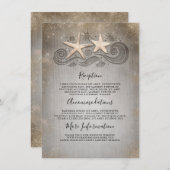 金ゴールドヒトデビーチ結婚式詳細情報 エンクロージャーカード (正面/裏面)