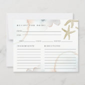 金ゴールドヒトデレシピ花嫁ブライダルシャワーカード (正面)