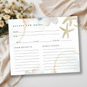 金ゴールドヒトデレシピ花嫁ブライダルシャワーカード