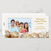 金ゴールドヒトデ写真クリスマスカード シーズンカード (正面/裏面)