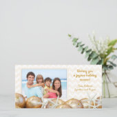 金ゴールドヒトデ写真クリスマスカード シーズンカード (スタンド正面)