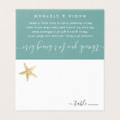 金ゴールドヒトデ座席表とビーチ寄贈詩 名刺 (外部フラット)