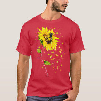 金ゴールドヒマワリ蝶の小児癌A Tシャツ