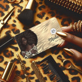 金ゴールドヒョウとタイガーアフリカンアメリカン毛サロン 名刺