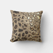 金ゴールドヒョウのメタリックスポット クッション (正面)