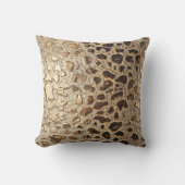 金ゴールドヒョウのメタリックスポット クッション (正面)