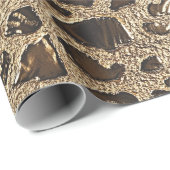金ゴールドヒョウのメタリックスポット ラッピングペーパー (ロールコーナー)