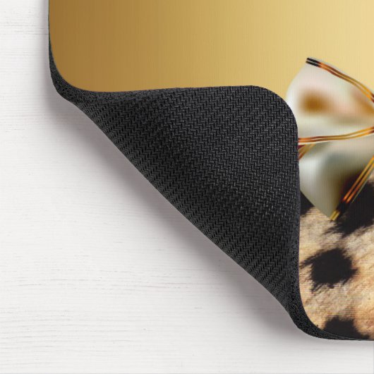 金ゴールドヒョウアニマルプリントボウマウスパッド マウスパッド (コーナー)