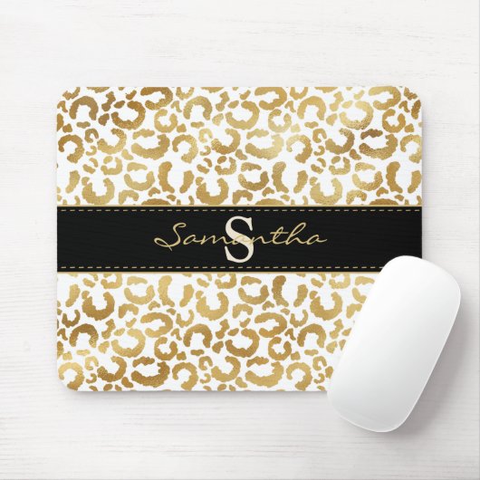金ゴールドヒョウカスタム柄 マウスパッド (マウス)