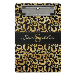 金ゴールドヒョウカスタム柄 ミニクリップボード