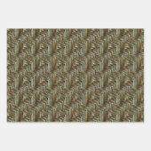 金ゴールドヒョウストライプ動物 ラッピングペーパーシート (正面3)