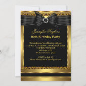 金ゴールドヒョウハイヒールシューブラックバースデーパーティー2 招待状 (裏面)
